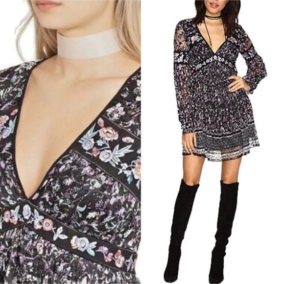 Free People Cherry Blossom Embroidered Size 6 Dress - Picture 1 of 16